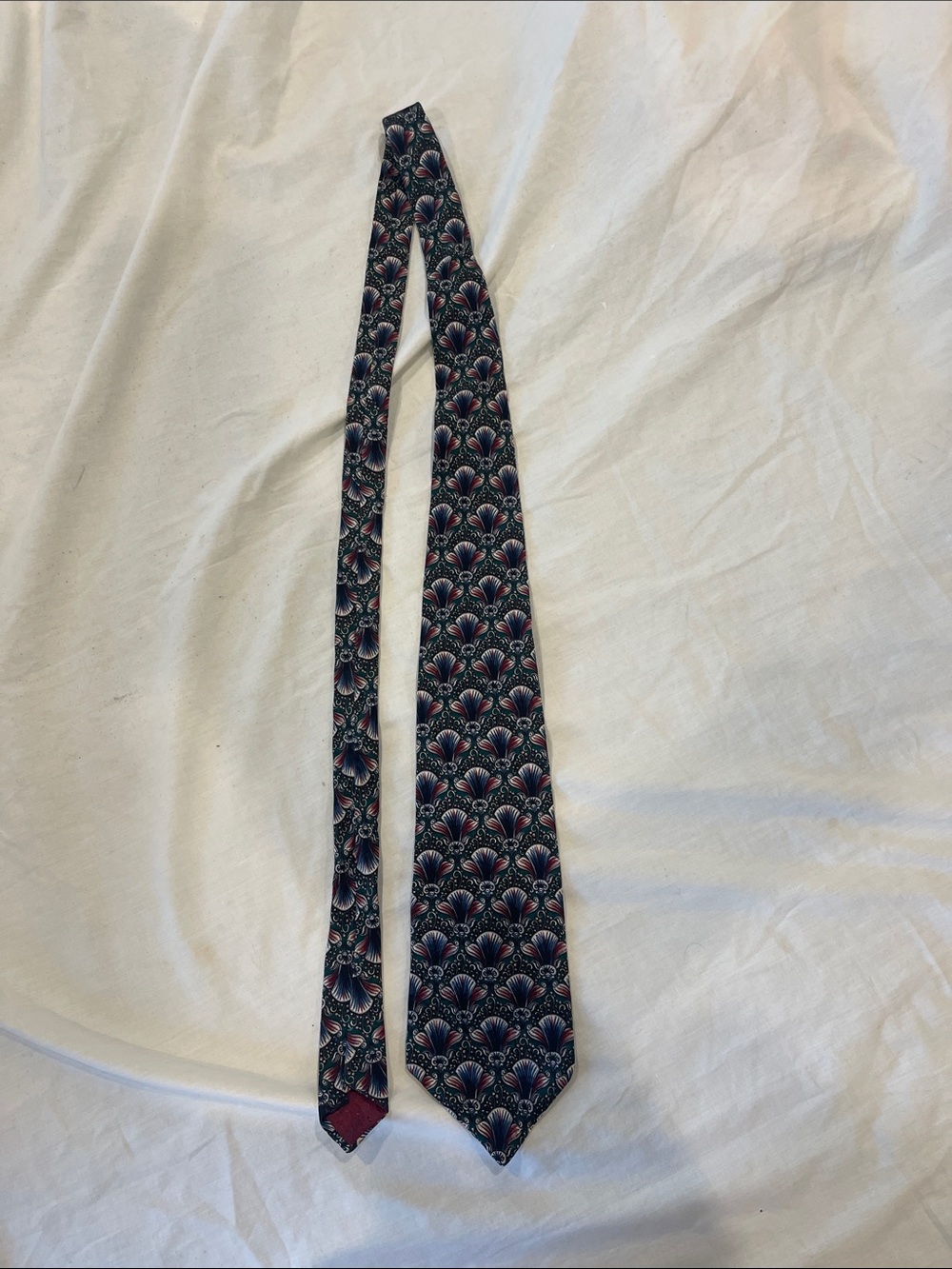 Men's “Guy La Roche” Patterned Tie in Navy and Maroon, Made in Canada